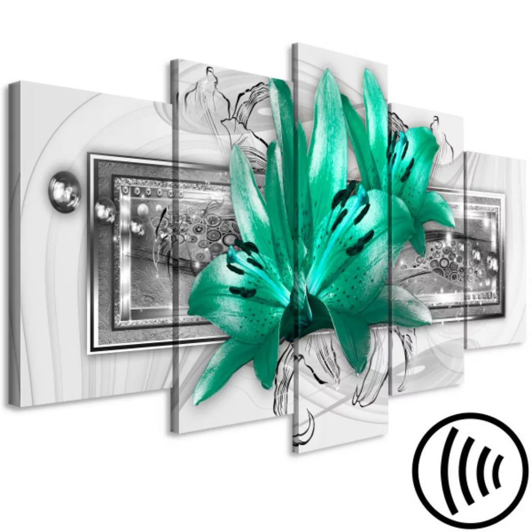 Wandbild Lilies and Steel (5 Parts) Wide XXL günstig online kaufen