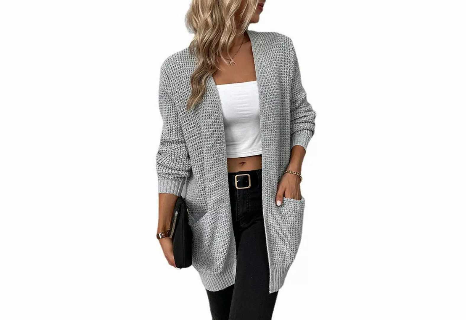 Nebelmeer Strickjacke Damen einfache Strickjacke für Herbst und Winter, Tas günstig online kaufen