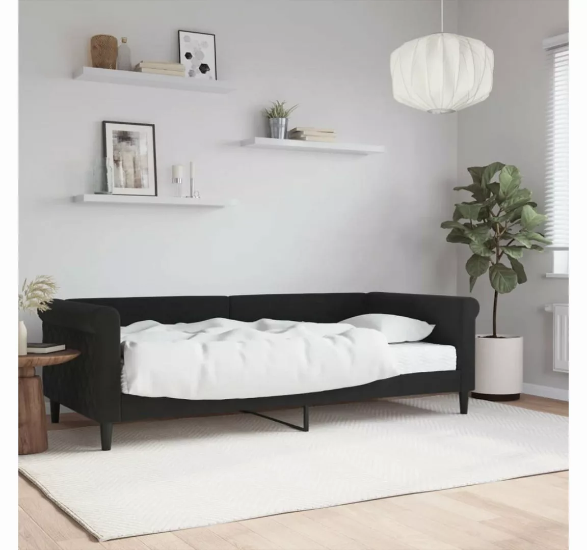 furnicato Bett Tagesbett mit Matratze Schwarz 90x200 cm Samt günstig online kaufen