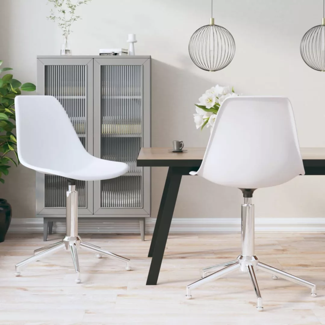 Vidaxl Esszimmerstühle 2 Stk. Drehbar Weiß Pp günstig online kaufen