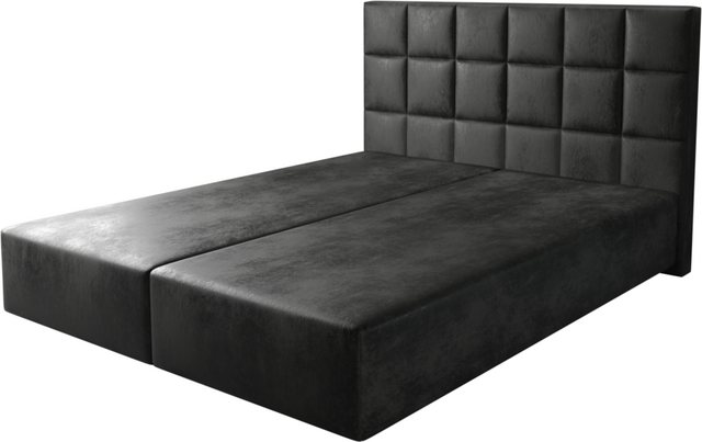 DELIFE Boxspringbett Dream-Fine, Mikrofaser Anthrazit Vintage 160x200 cm günstig online kaufen