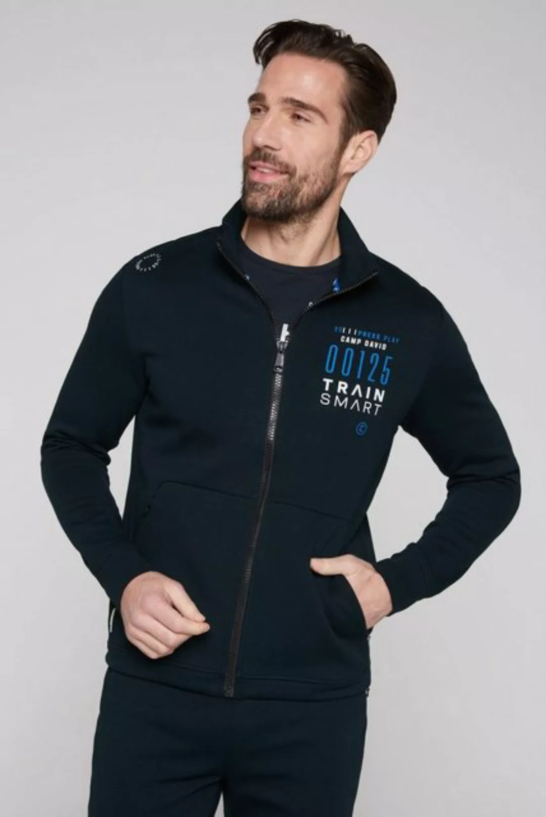 CAMP DAVID Sweatjacke mit verstellbarem Gummizug im Saum günstig online kaufen