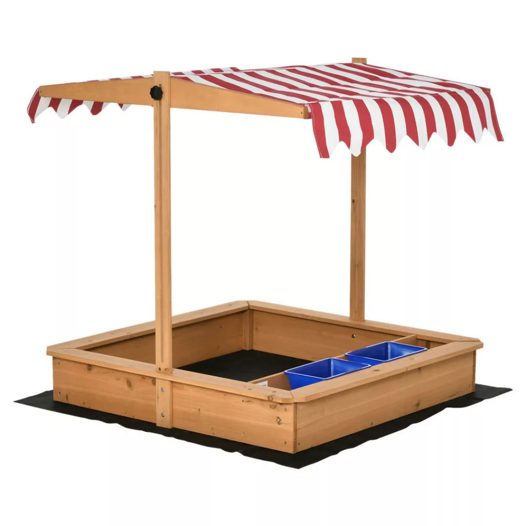 Outsunny Sandkasten gelb B/H/L: ca. 107,5x107,5x110 cm günstig online kaufen