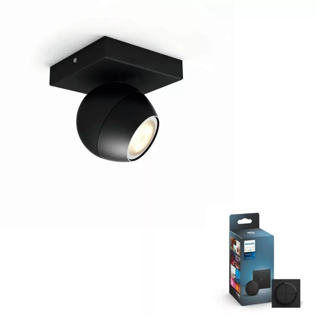 Philips Hue Bluetooth White Ambiance LED Deckenspot Buckram in Schwarz 5W 3 günstig online kaufen