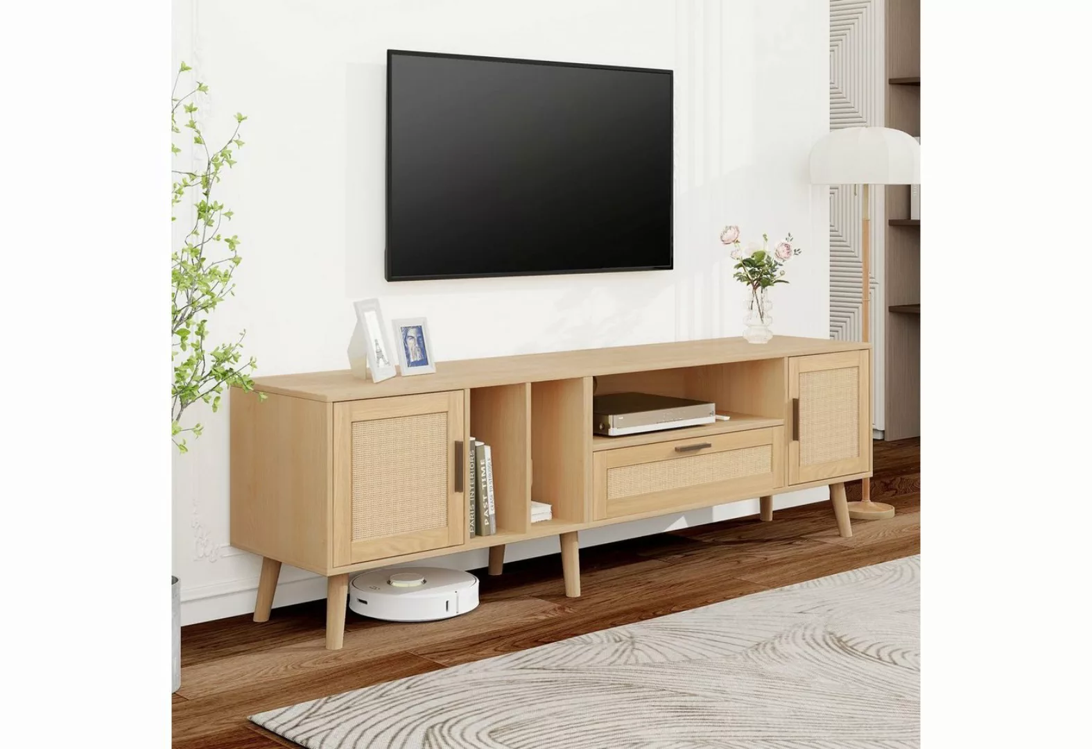 REDOM TV-Schrank Lowboard (für einen 80-Zoll-Fernseher) mit 2 Türen und ein günstig online kaufen