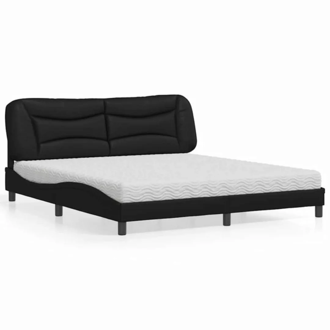 vidaXL Bett, Bett mit Matratze Schwarz 180x200 cm Kunstleder günstig online kaufen