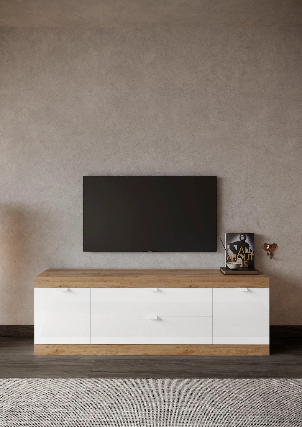 INOSIGN Lowboard "Slim, TV-Bank", Breite 181 cm, weiß Hochglanz Lack günstig online kaufen
