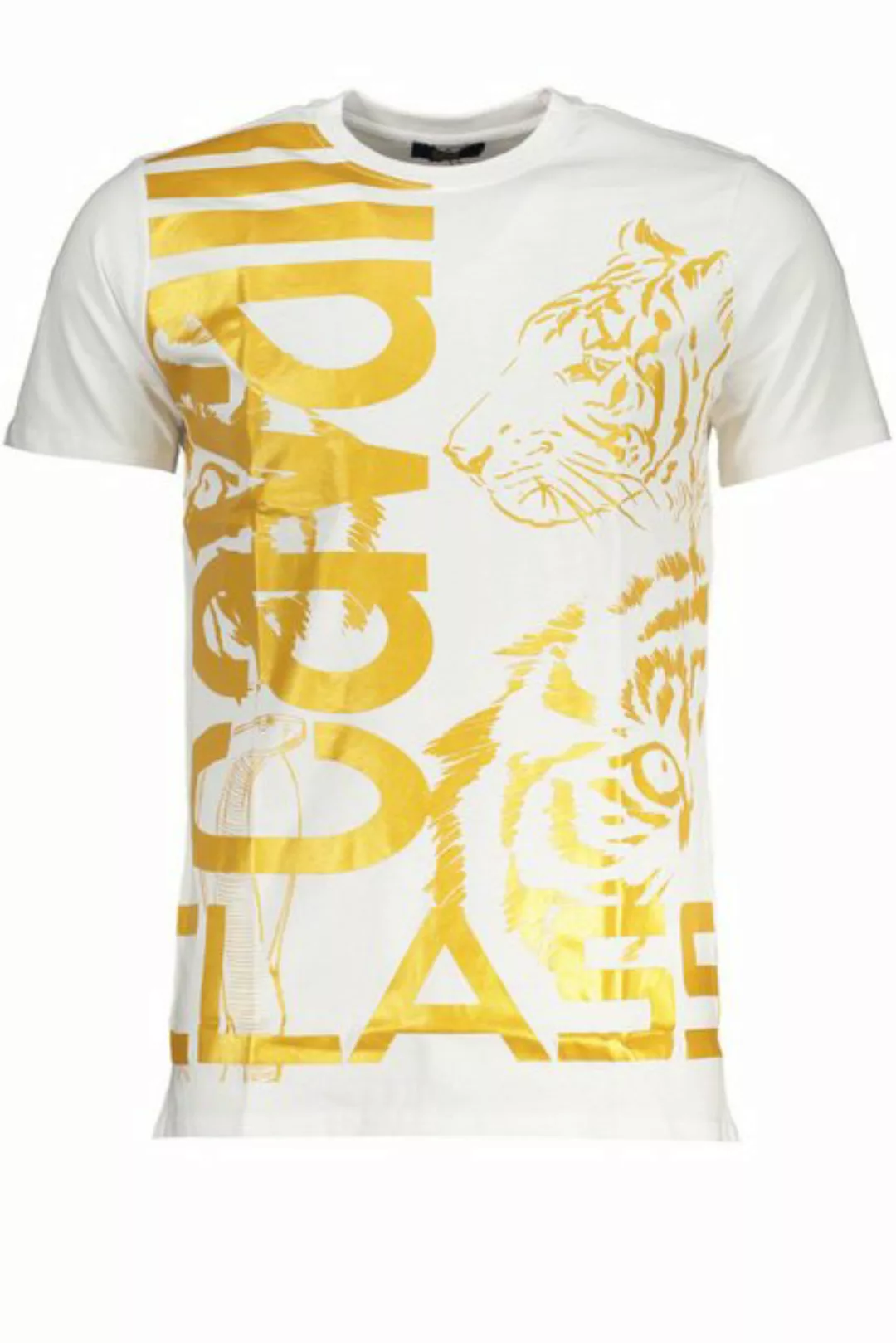 Cavalli Class T-Shirt Weißes Herren T-Shirt mit Print und Rundhals - günstig online kaufen