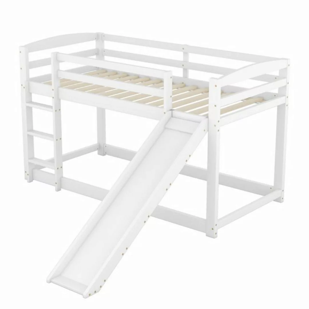 MODFU Etagenbett Kinderbett Holzbett Einzelbett (90x200cm, weiß (ETA 7.13), günstig online kaufen