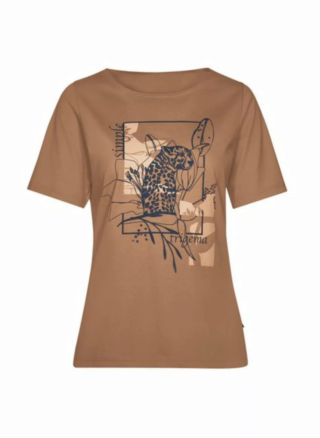 Trigema T-Shirt TRIGEMA T-Shirt mit floralem Leo-Print (1-tlg) günstig online kaufen