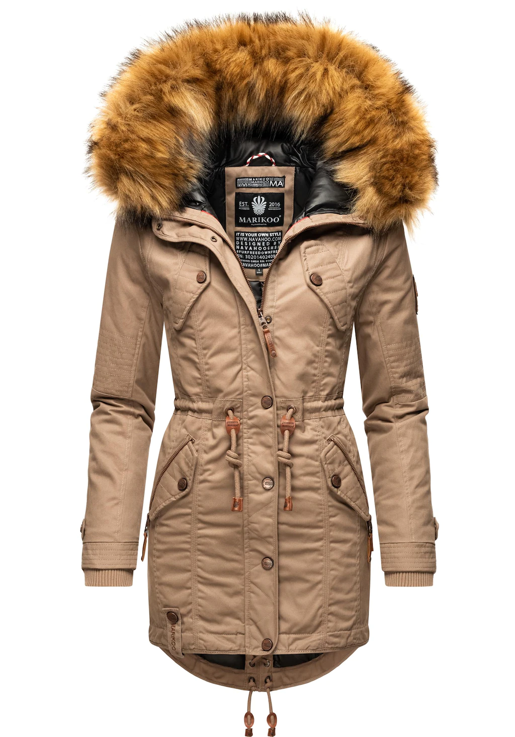 Marikoo Wintermantel La Viva Prc stylischer Winterparka mit abnehmbarem Kun günstig online kaufen