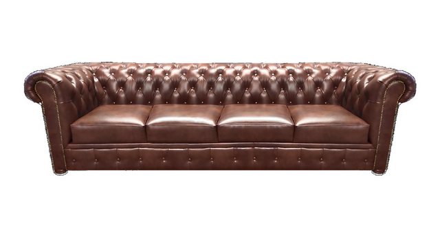 Xlmoebel Sofa Chesterfield Ledersofa für vier Personen im Wohnzimmer, Herge günstig online kaufen