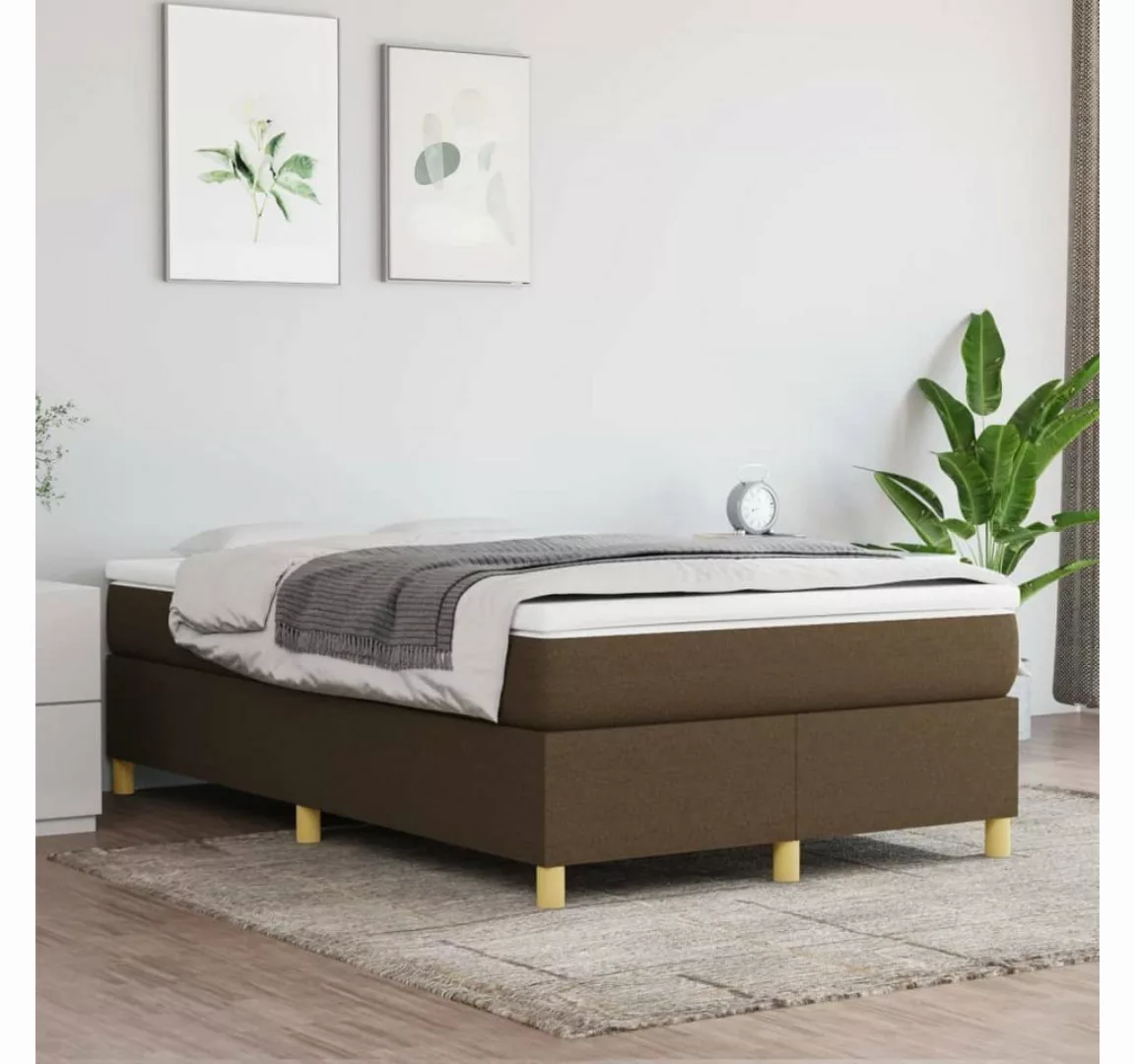 furnicato Bett Bettgestell Dunkelbraun 120x200 cm Stoff günstig online kaufen