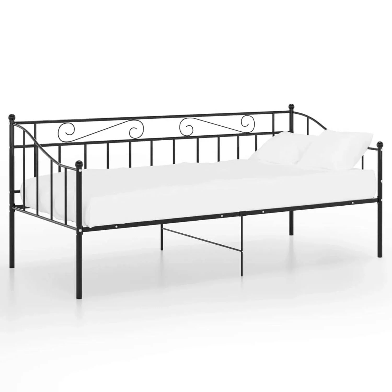 vidaXL Bett Schlafsofa Bettgestell Schwarz Metall 90x200 cm günstig online kaufen