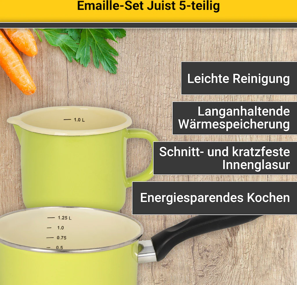 Krüger Topf-Set »Juist«, Emaille, (Set, 8 tlg., Fleischtopf 16/20/24 cm, Mi günstig online kaufen