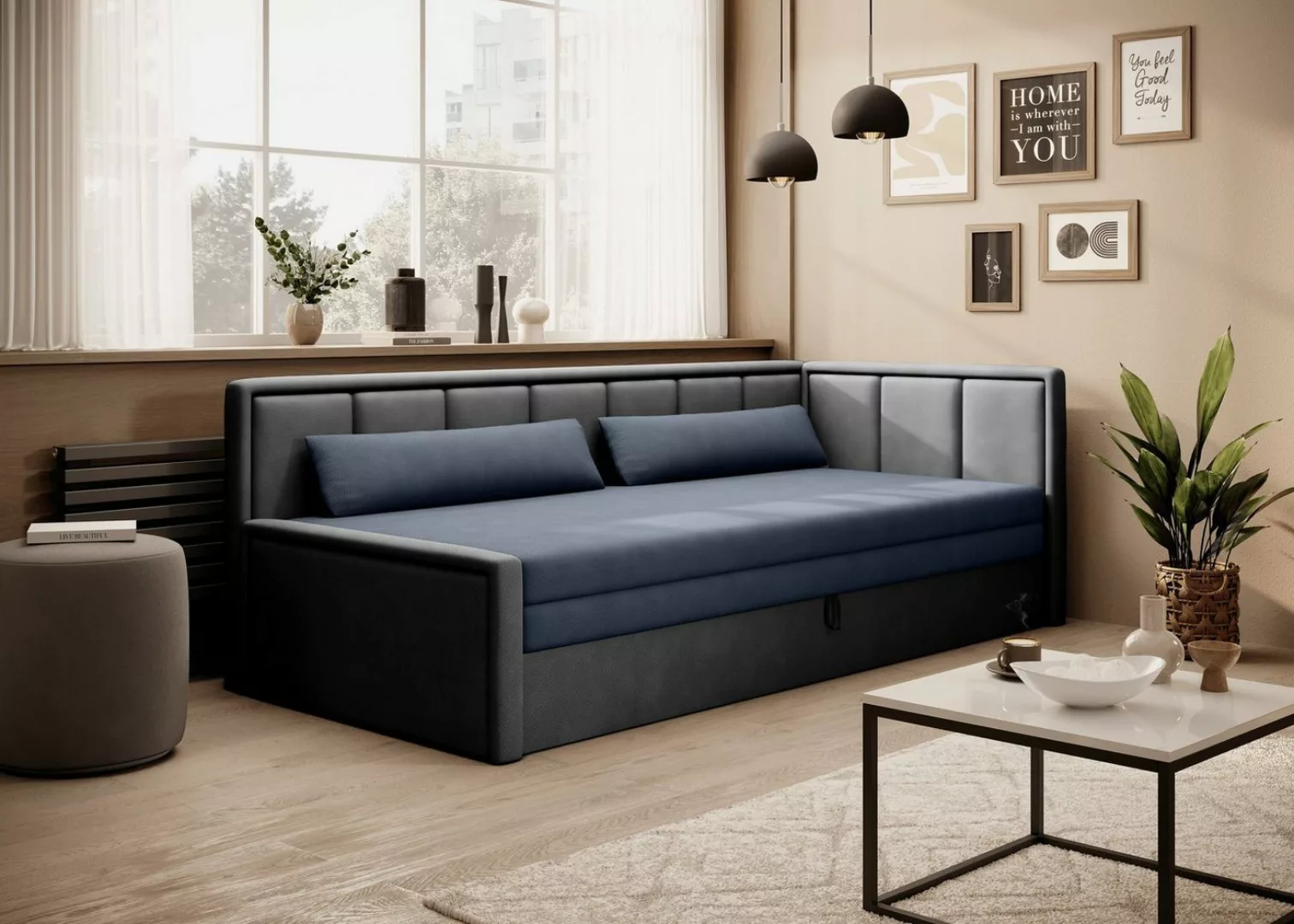 yourhouse24 Sofa Fulgeo Schlafsofa mit Schlaffunktion und Bettkasten günstig online kaufen