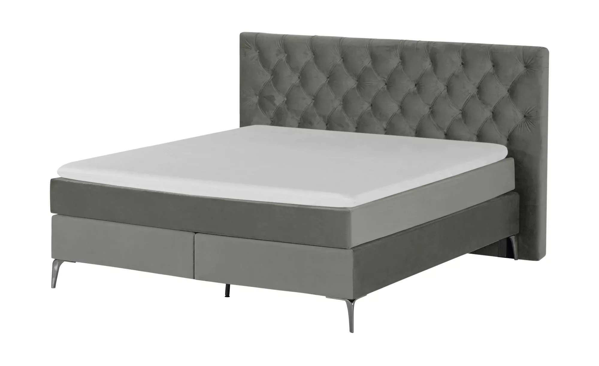 Wohnwert Boxspringbett  Laesa ¦ grau ¦ Maße (cm): B: 220 H: 122 Betten > Bo günstig online kaufen