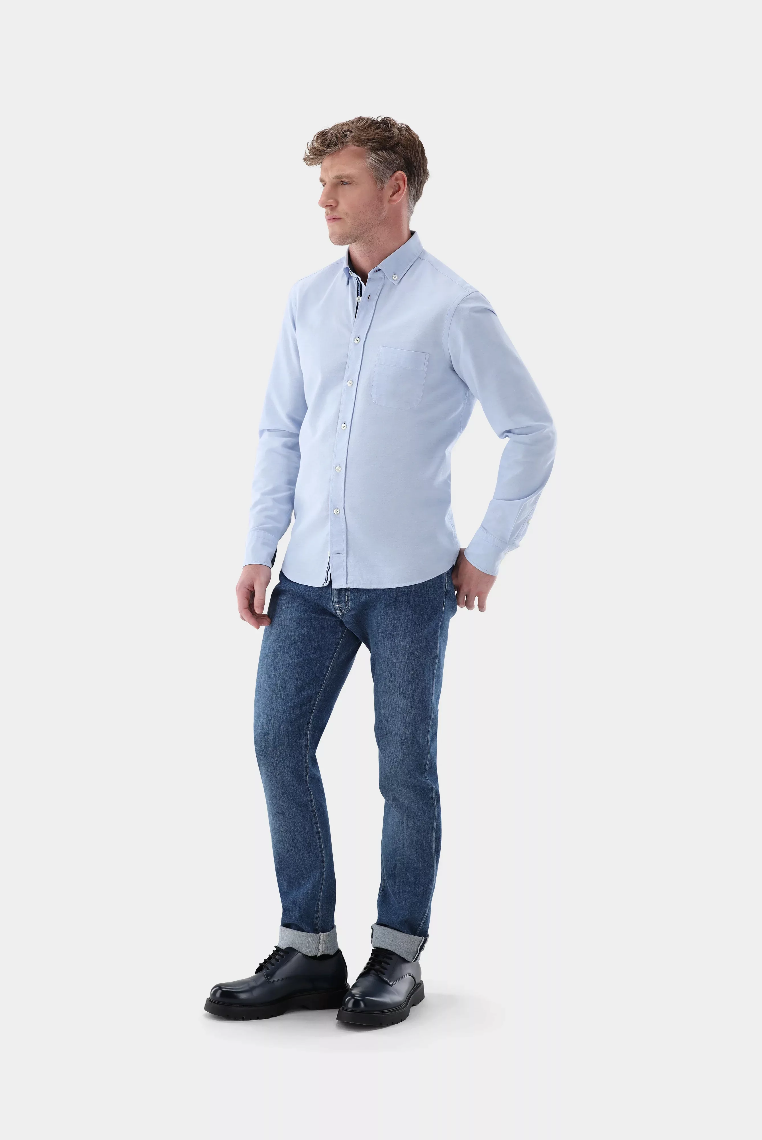 Oxford Hemd mit Kontrast Tailor Fit günstig online kaufen