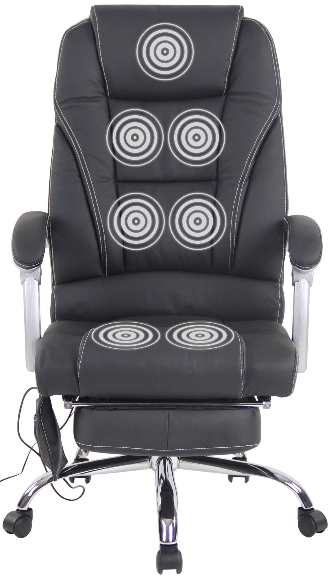 CLP Schreibtischstuhl Pacific Echtleder, Massagefunktion, Fußablage günstig online kaufen