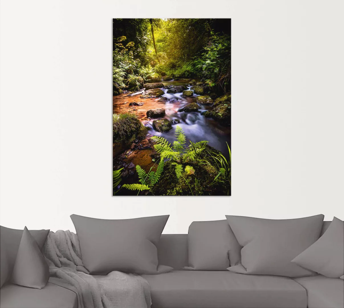 Artland Wandbild "Wildbach im Wald", Gewässer, (1 St.), als Alubild, Outdoo günstig online kaufen