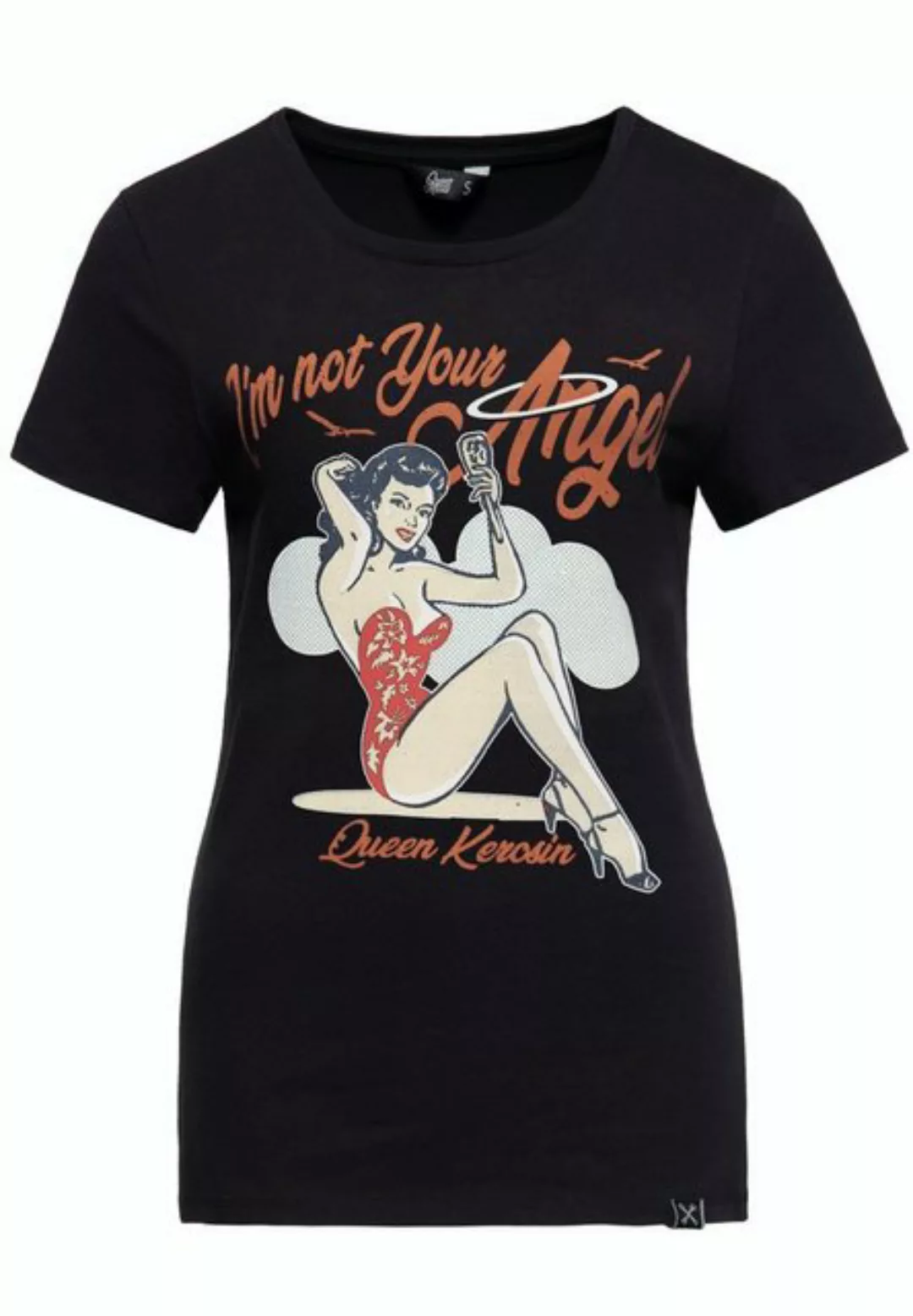 QueenKerosin Print-Shirt I´m not your Angel (1-tlg) mit Front Print im Vint günstig online kaufen