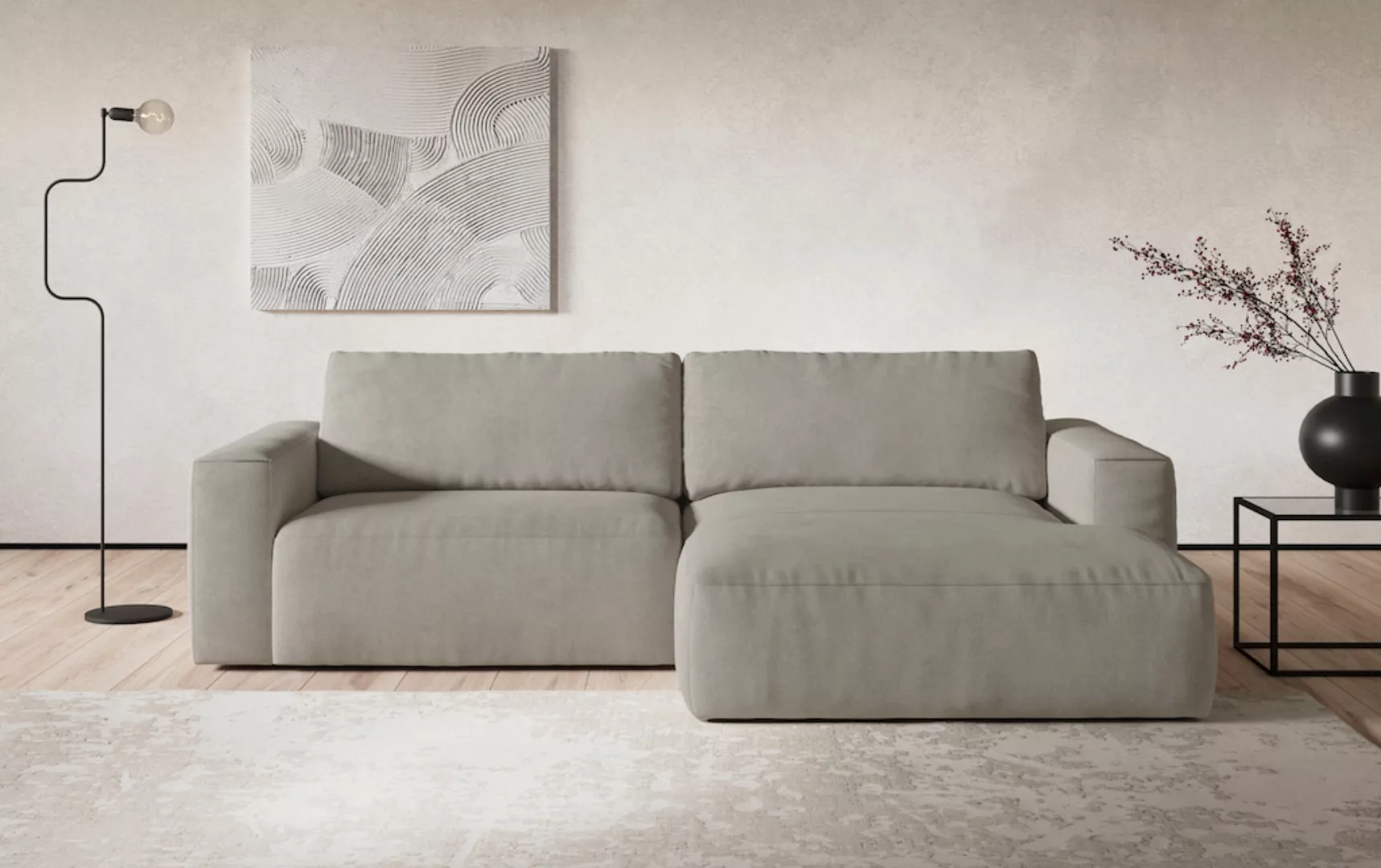 COTTA Ecksofa Lasso L-Form, XL-Sofa, mit breiter Recamiere im trendigen Cor günstig online kaufen