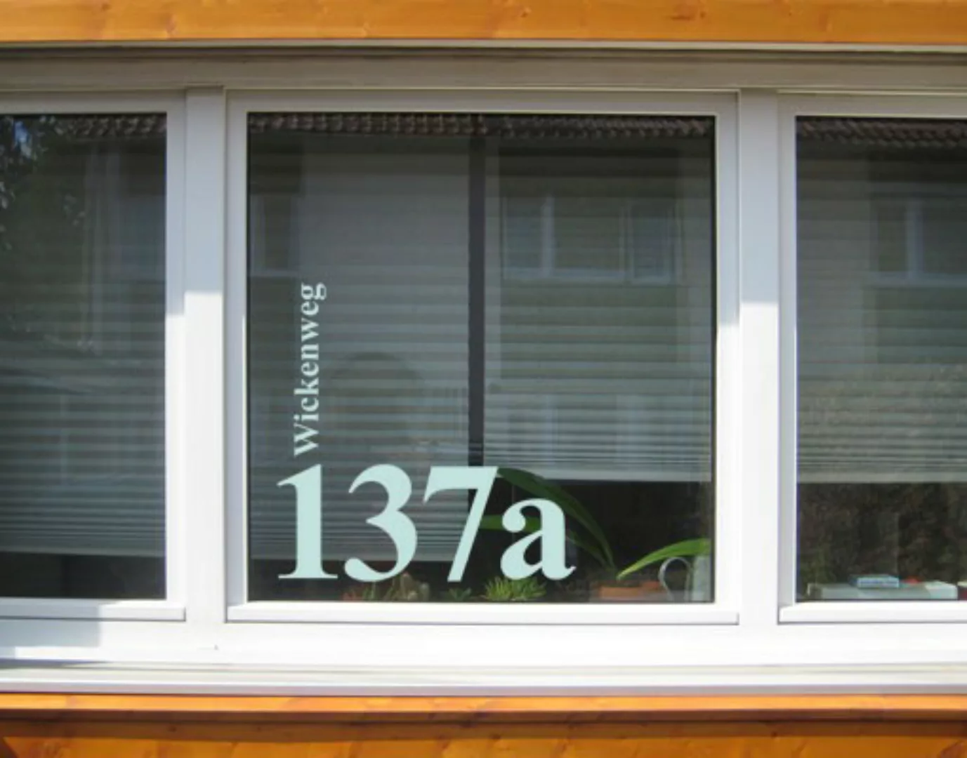 Fensteraufkleber No.UL1032 WunschText Strasse und Hausnummer günstig online kaufen