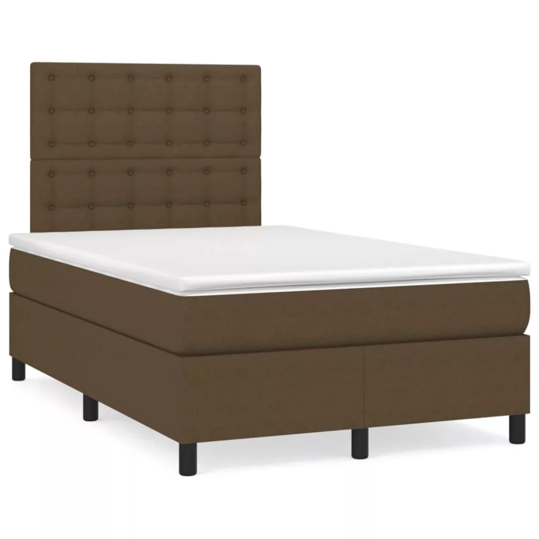 Vidaxl Boxspringbett Mit Matratze Dunkelbraun 120x200 Cm Stoff günstig online kaufen