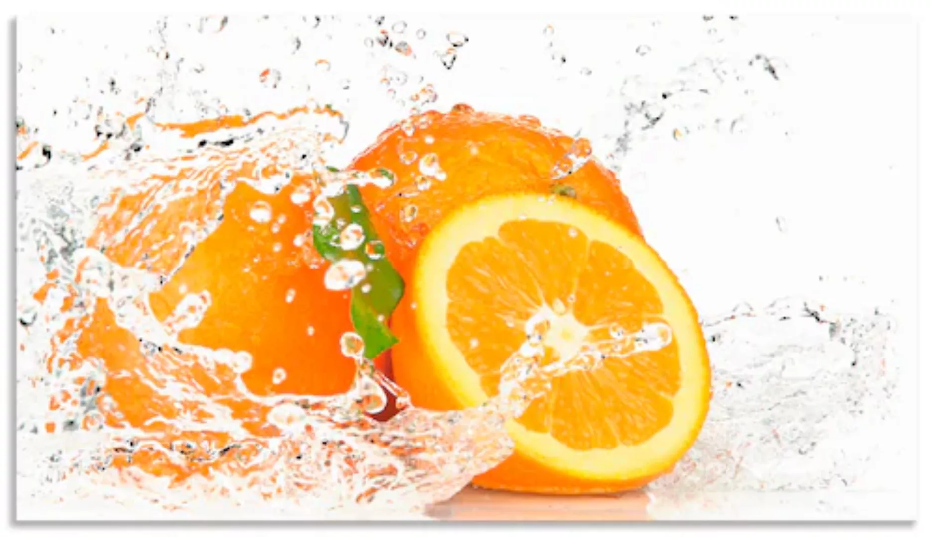 Artland Küchenrückwand »Orange mit Spritzwasser«, (1 tlg.), Alu Spritzschut günstig online kaufen