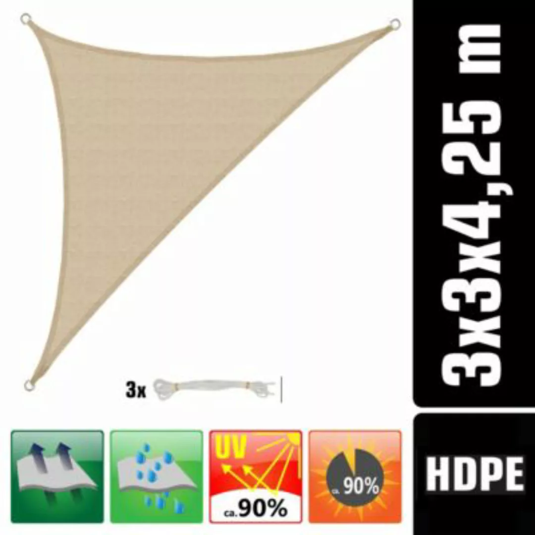 AMANKA Sonnensegel Tenere Ivory M 3x3x4.25m HDPE beige günstig online kaufen