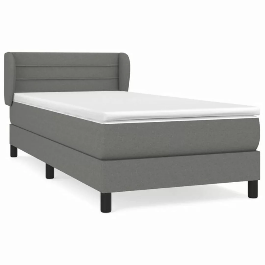 vidaXL Boxspringbett Boxspringbett mit Matratze Dunkelgrau 80x200 cm Stoff günstig online kaufen