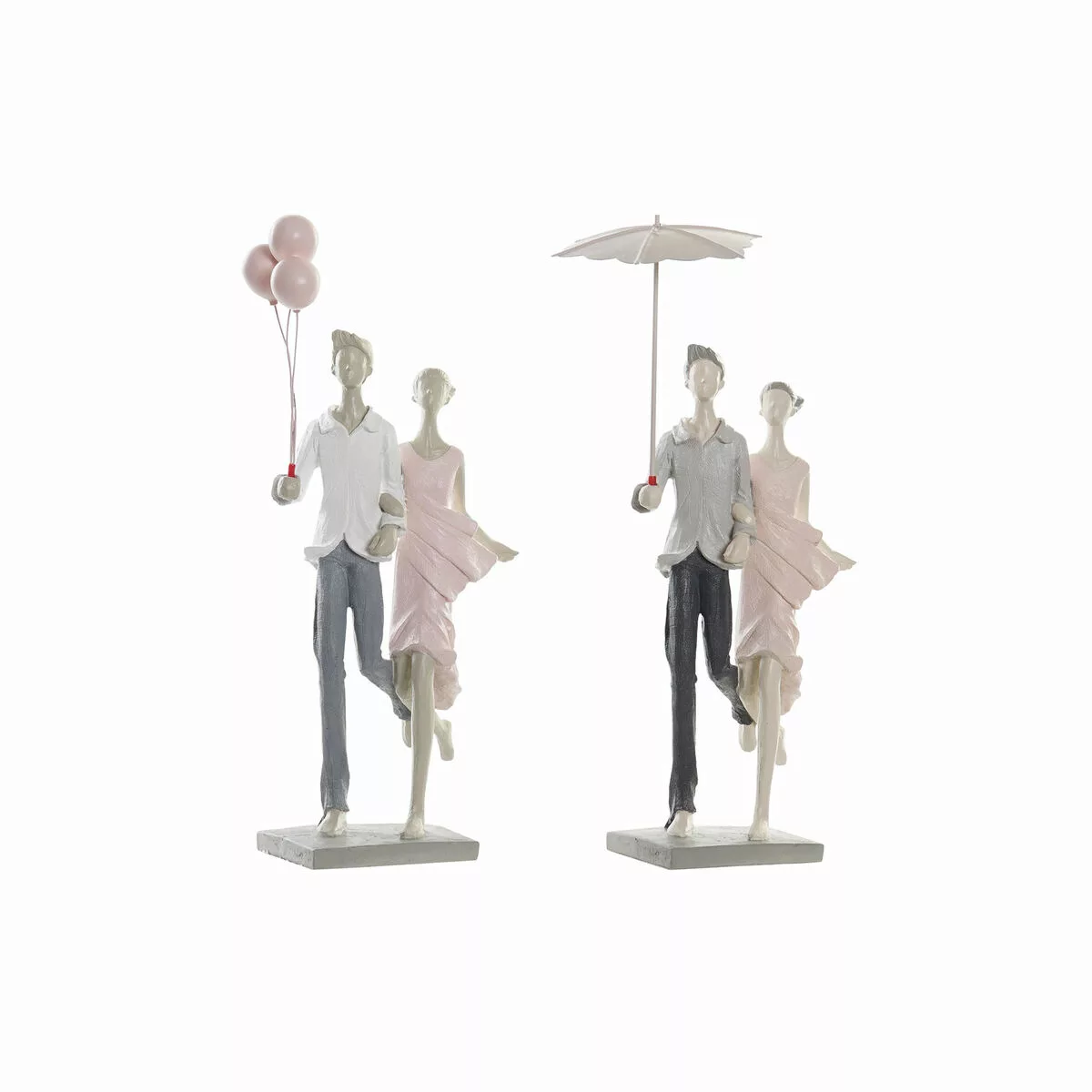 Deko-figur Dkd Home Decor Grau Rosa Harz Urban Ehepaar (2 Stück) (18 X 10 X günstig online kaufen