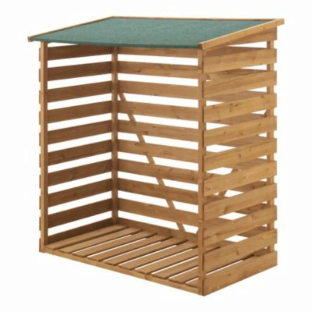 en.casa Brennholzunterstand 123 x 116 x 64 cm Kaminholz-Unterstand Tannenho günstig online kaufen