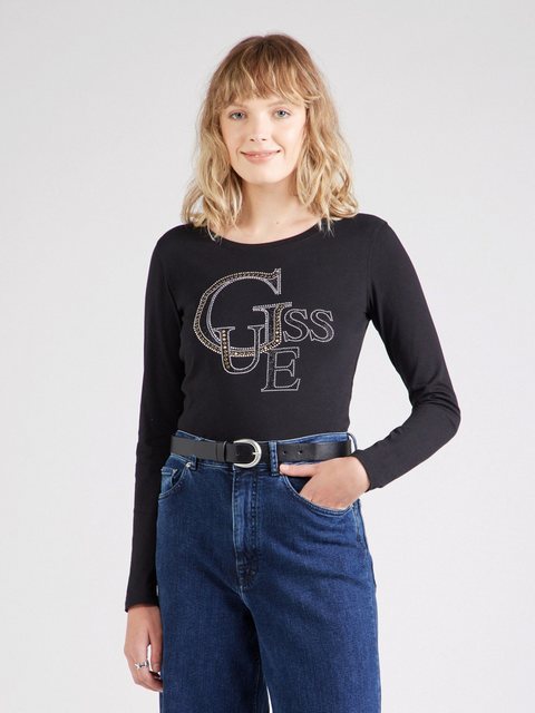 Guess Langarmshirt (1-tlg) Ziersteine günstig online kaufen