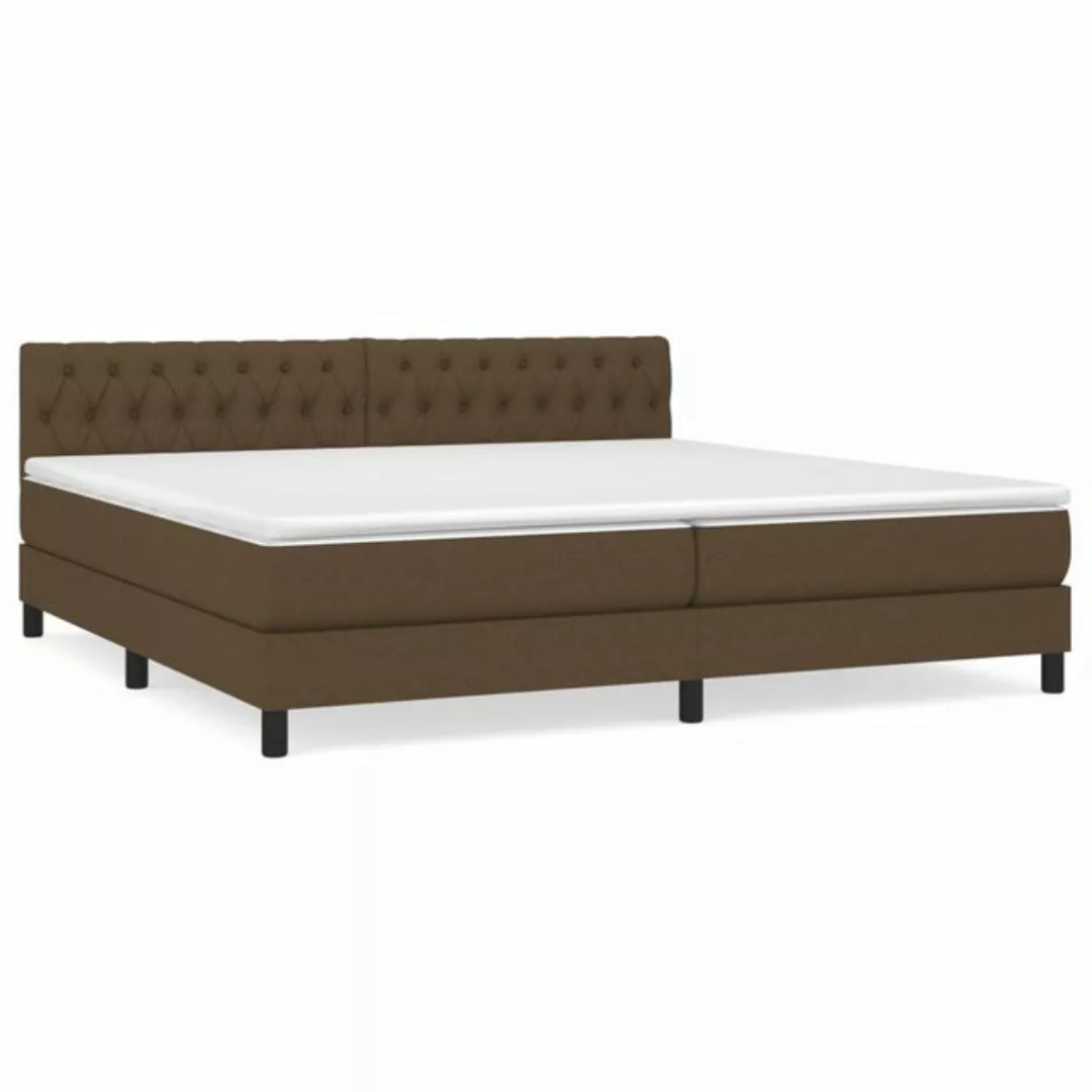 vidaXL Boxspringbett Boxspringbett mit Matratze Dunkelbraun 200x200 cm Stof günstig online kaufen