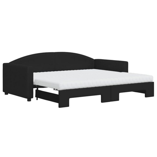 vidaXL Gästebett Gästebett Tagesbett Ausziehbar mit Matratzen Schwarz 90x19 günstig online kaufen