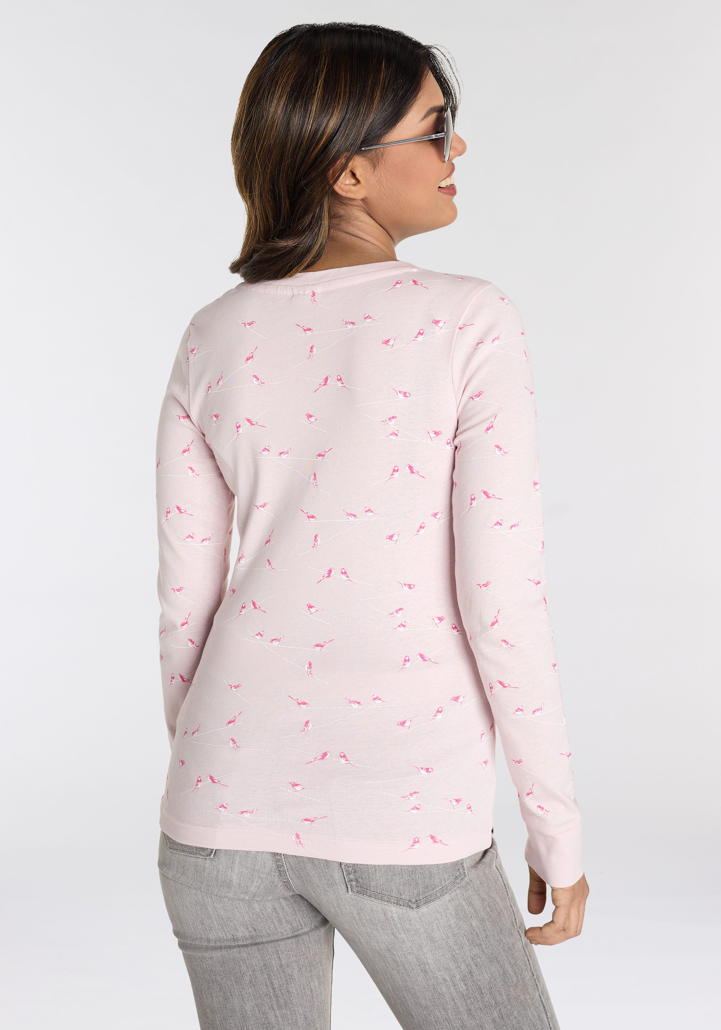 KangaROOS Langarmshirt sehr figurbetonte Passform, Rundhalsausschnitt, günstig online kaufen