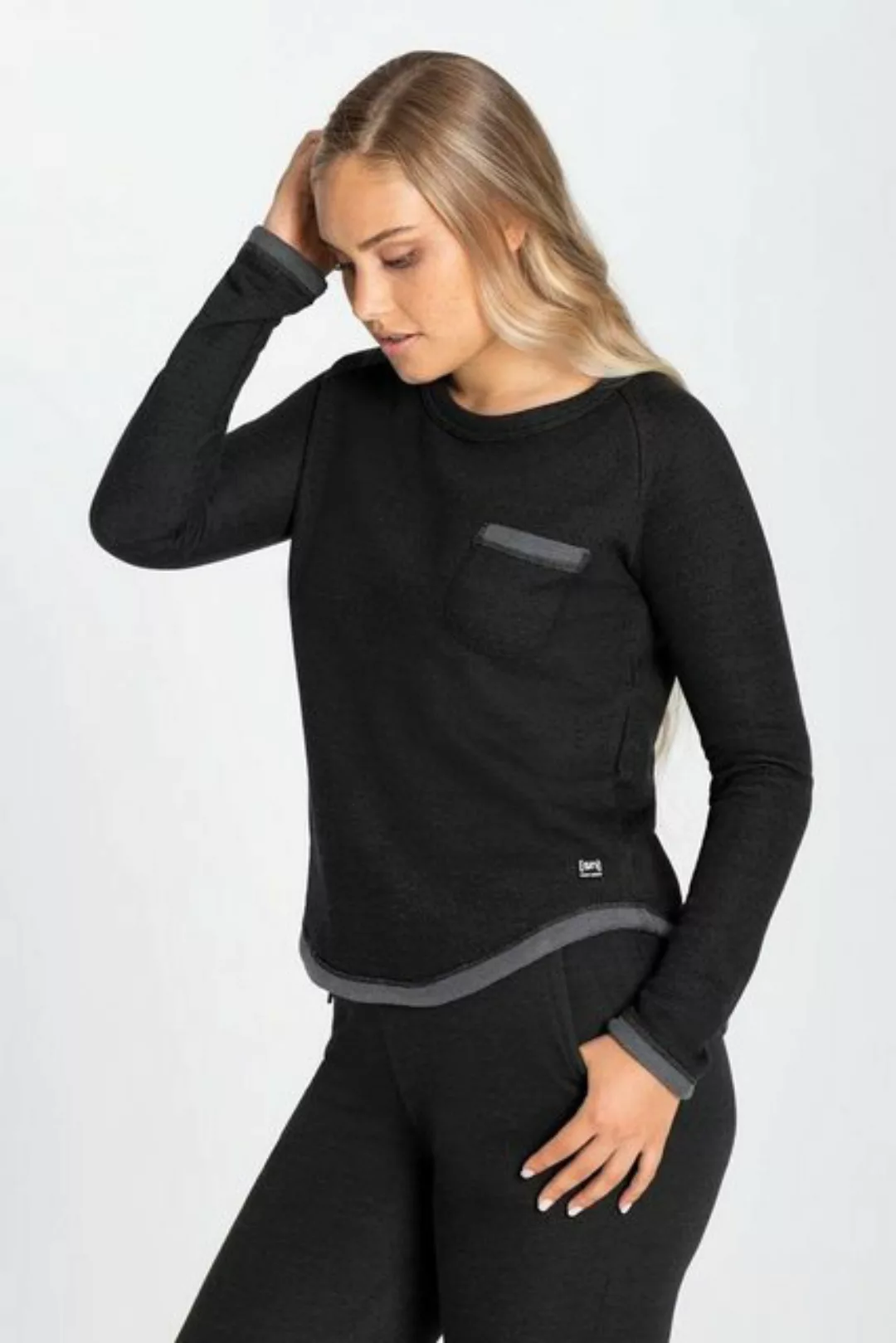SUPER.NATURAL Sweatshirt Merino Sweatshirt W KNIT CREW mit kontrastfarbenen günstig online kaufen