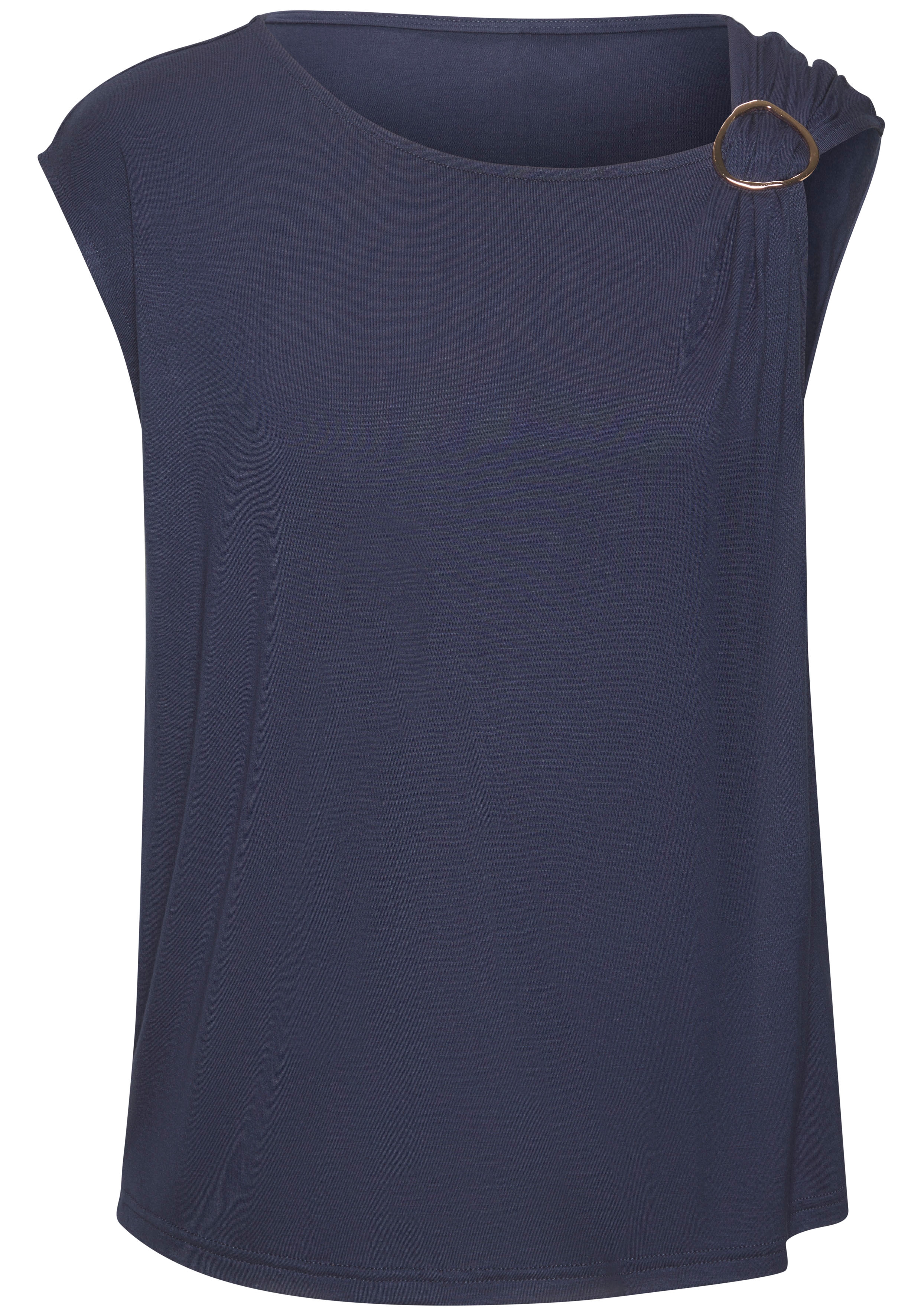 Vivance Kurzarmshirt, mit Zierschnalle, Sommertop, casual günstig online kaufen