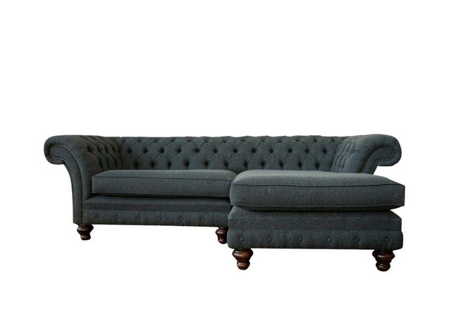 JVmoebel Ecksofa Graues Luxus L-Form Chesterfield Sofa moderne Eck-Couch, 1 günstig online kaufen