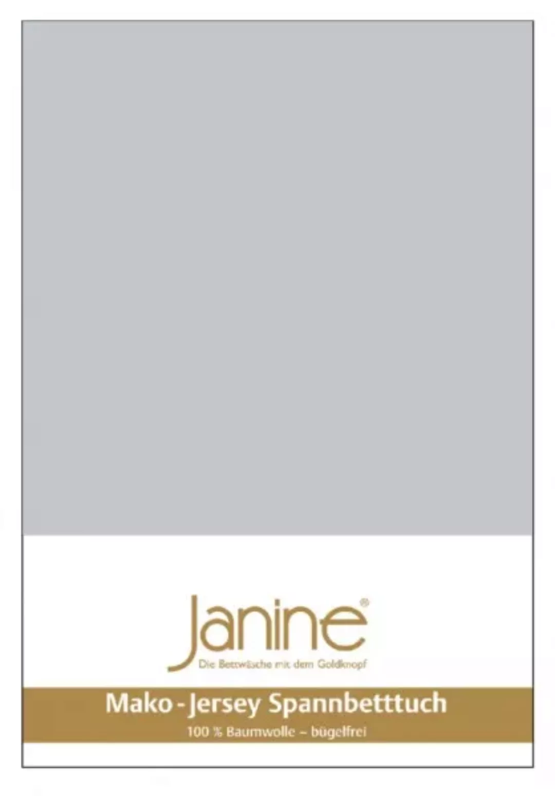 Janine Spannbetttuch Mako-Feinjersey 5007 silber Größe:  150x200 cm günstig online kaufen