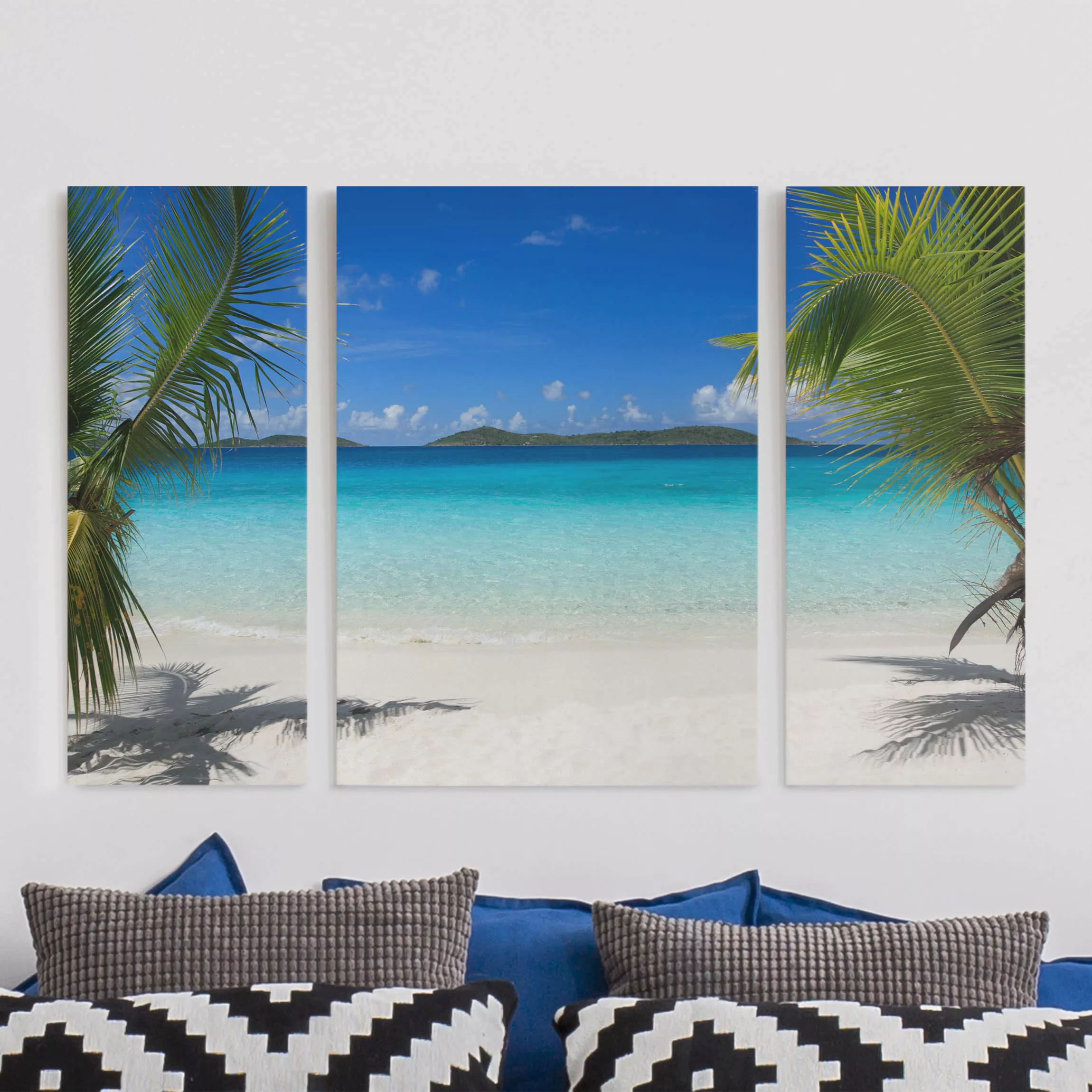 3-teiliges Leinwandbild Strand - Querformat Perfect Maledives günstig online kaufen