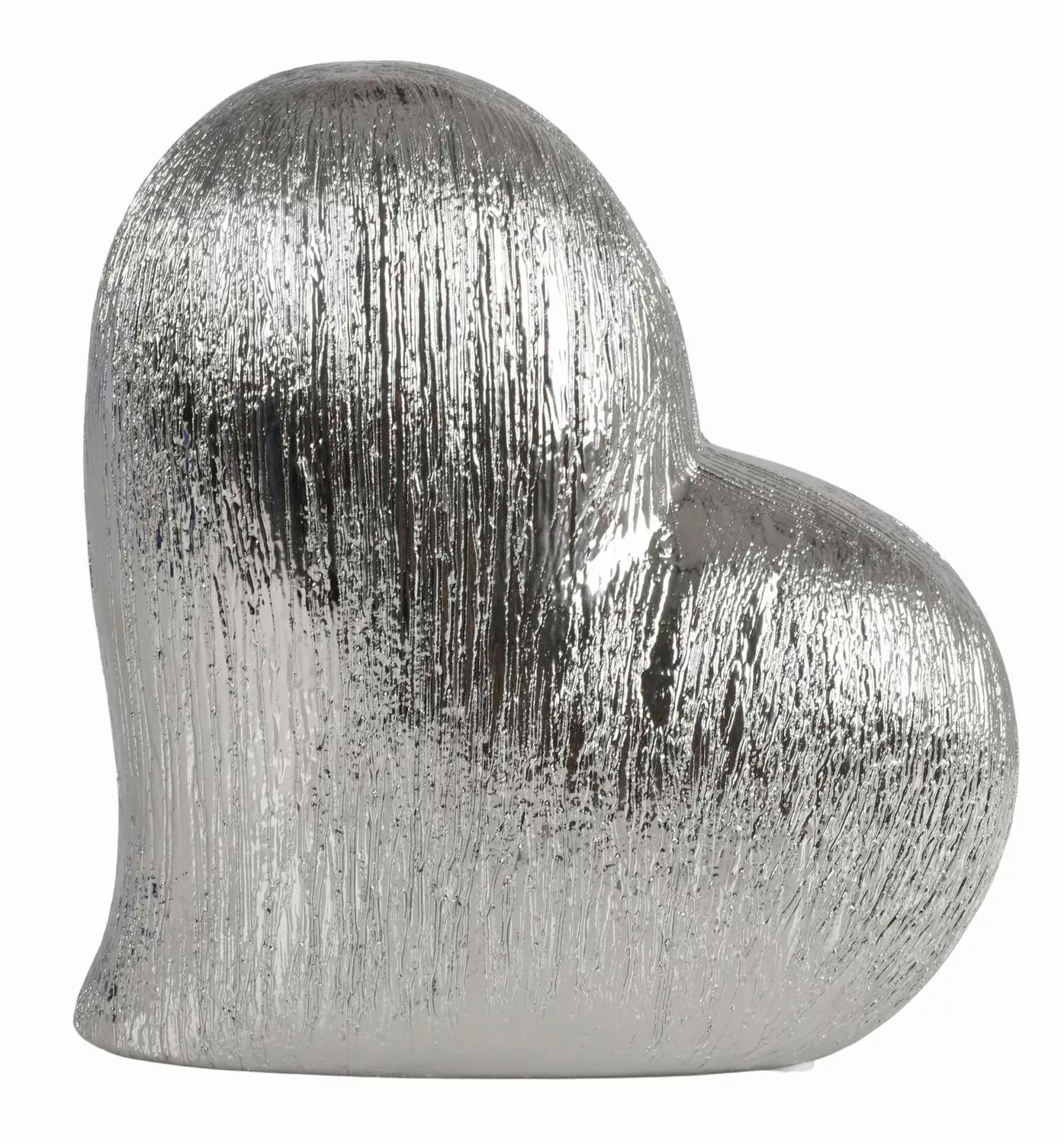 BURI Dekofigur Keramik Deko-Herz in Silber günstig online kaufen