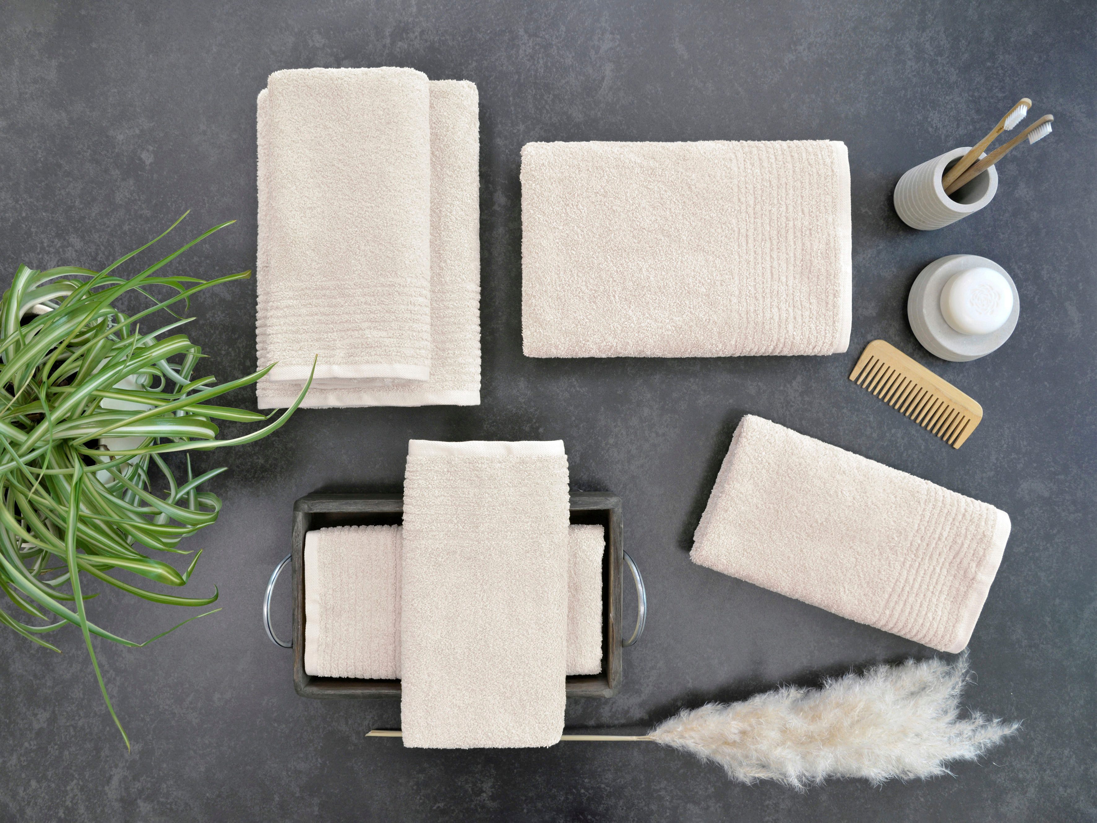 Dyckhoff Handtuch Set »Brillant«, Set, 6 tlg., Walkfrottee, mit Streifenbor günstig online kaufen