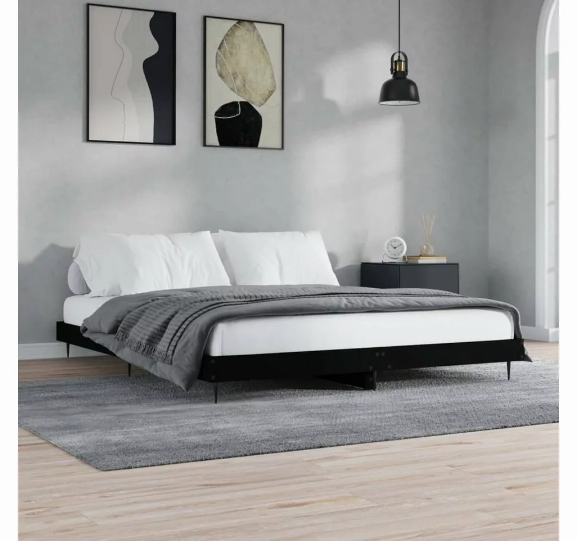 furnicato Bett Bettgestell Schwarz 180x200 cm Holzwerkstoff günstig online kaufen
