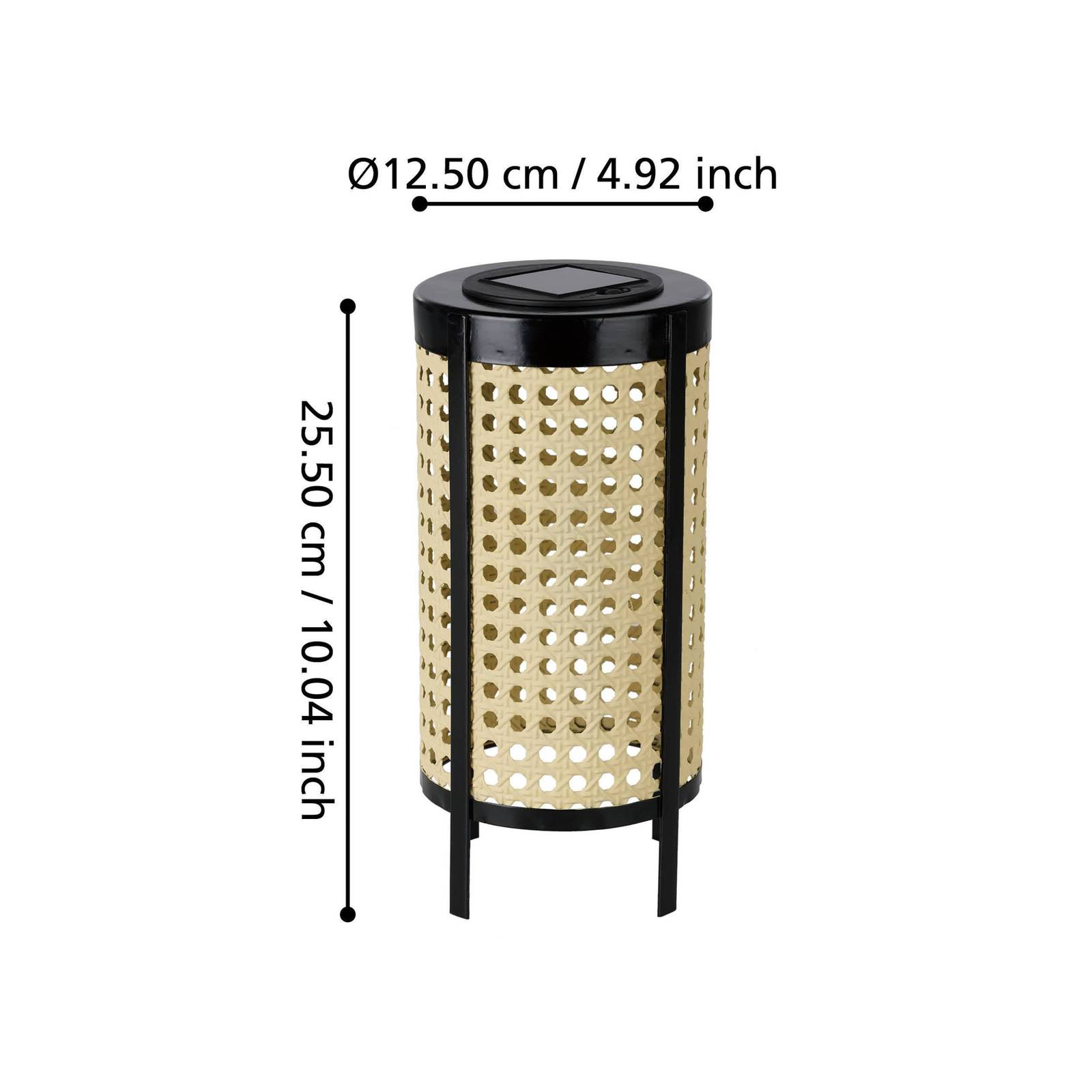 LED-Solar-Tischleuchte 48929, Höhe 26 cm, schwarz/beige günstig online kaufen
