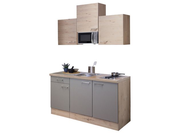 Flex-Well Spülenunterschrank Singleküche mit E-Geräten - 150 cm breit - Qua günstig online kaufen