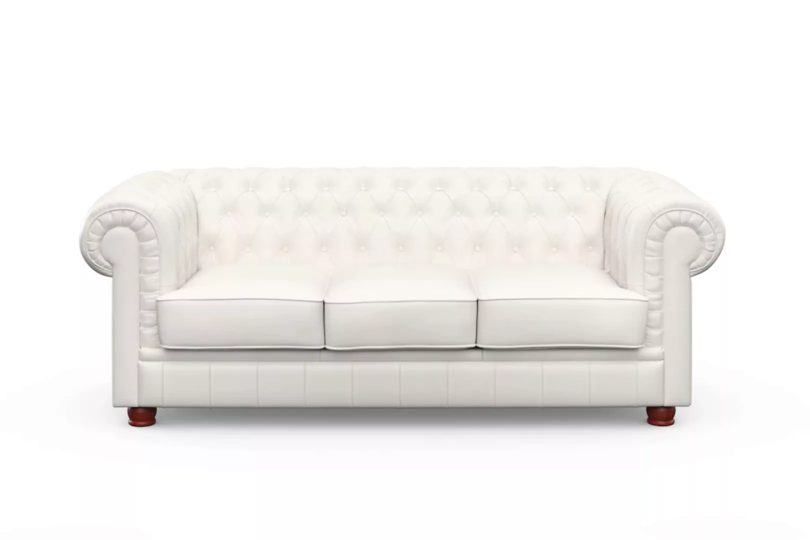 Max Winzer® Chesterfield-Sofa »Kent«, 3-Sitzer mit edler Knopfheftung, Brei günstig online kaufen