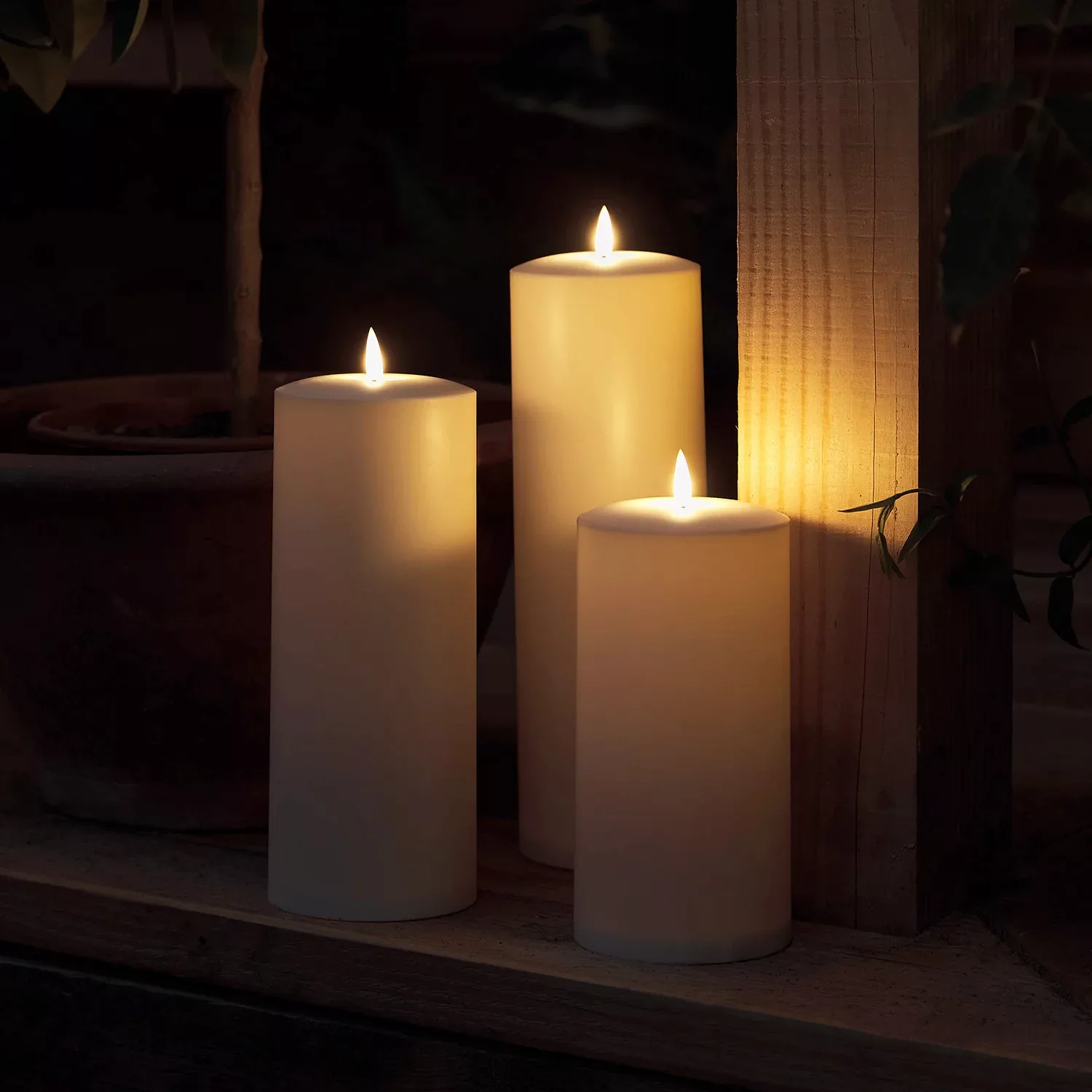 TruGlow® LED Outdoor Kerzen großes Trio günstig online kaufen