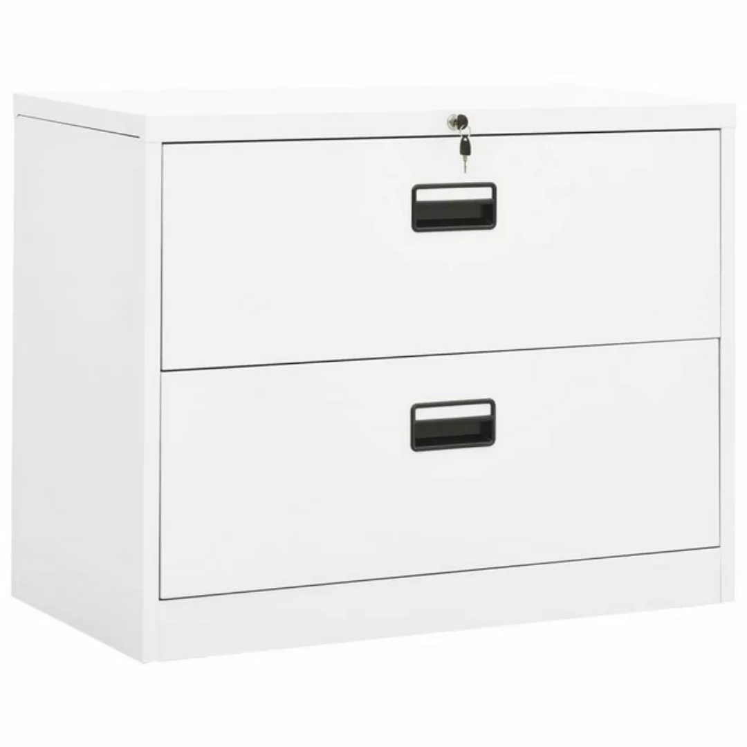 vidaXL Aktenschrank Aktenschrank Weiß 90x46x72,5 cm Stahl (1-St) günstig online kaufen